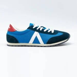 Sneakers Running Con Match Nylon Rejilla Azul