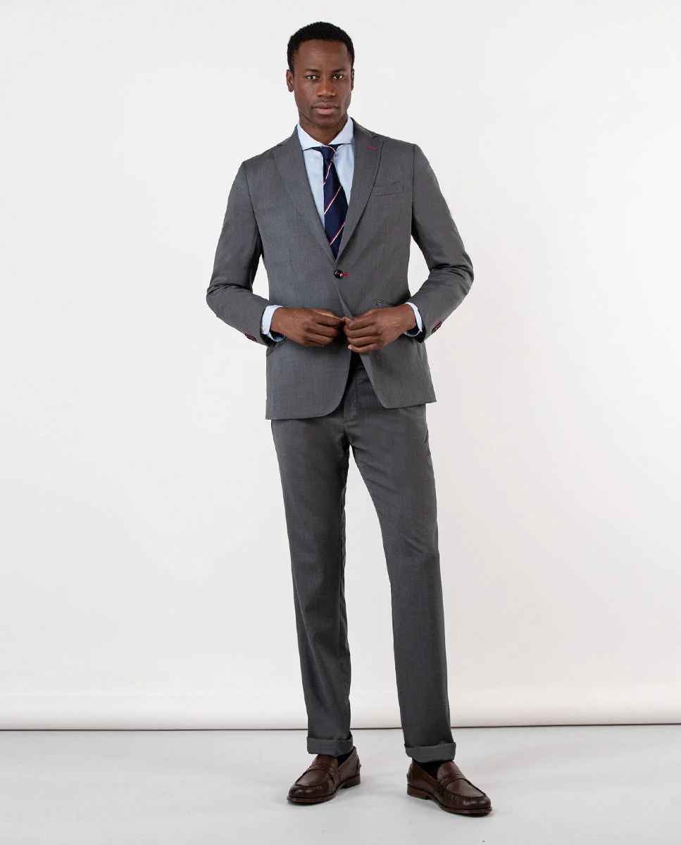 Americana Traje Liso Gris Coordinado