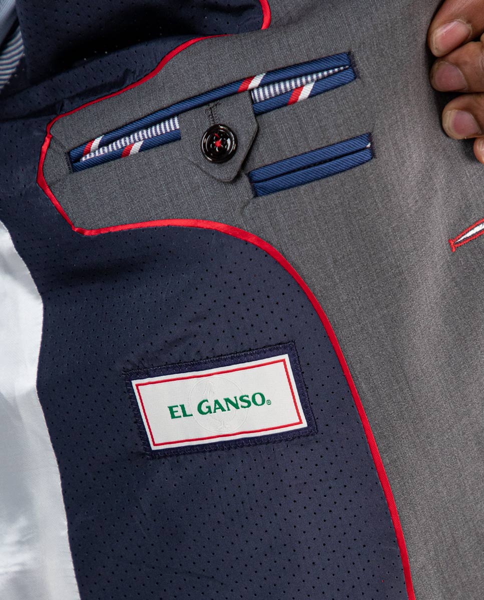 Americana Traje Liso Gris Coordinado - Imagen 3