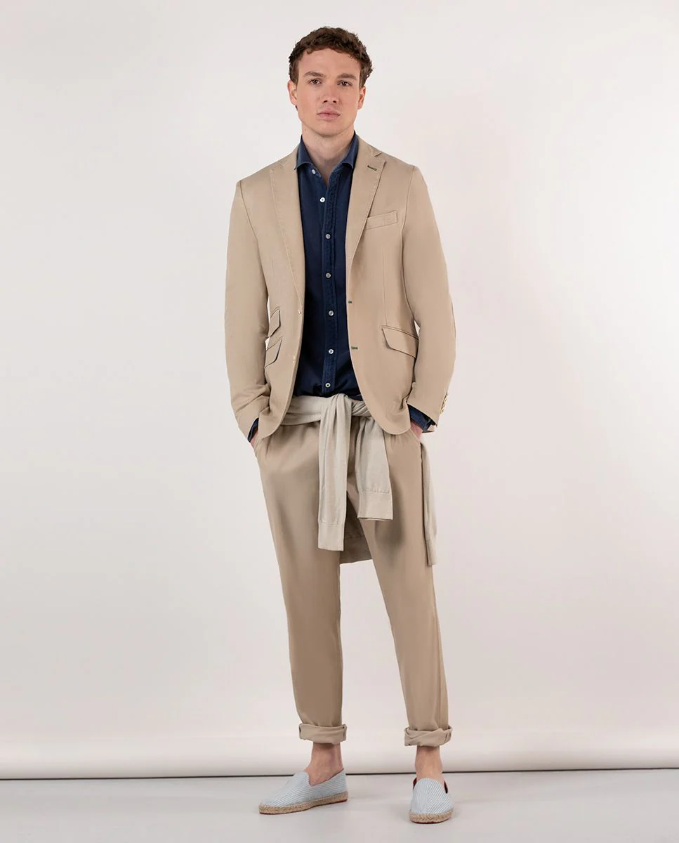 Americana Algodón Lavado Beige