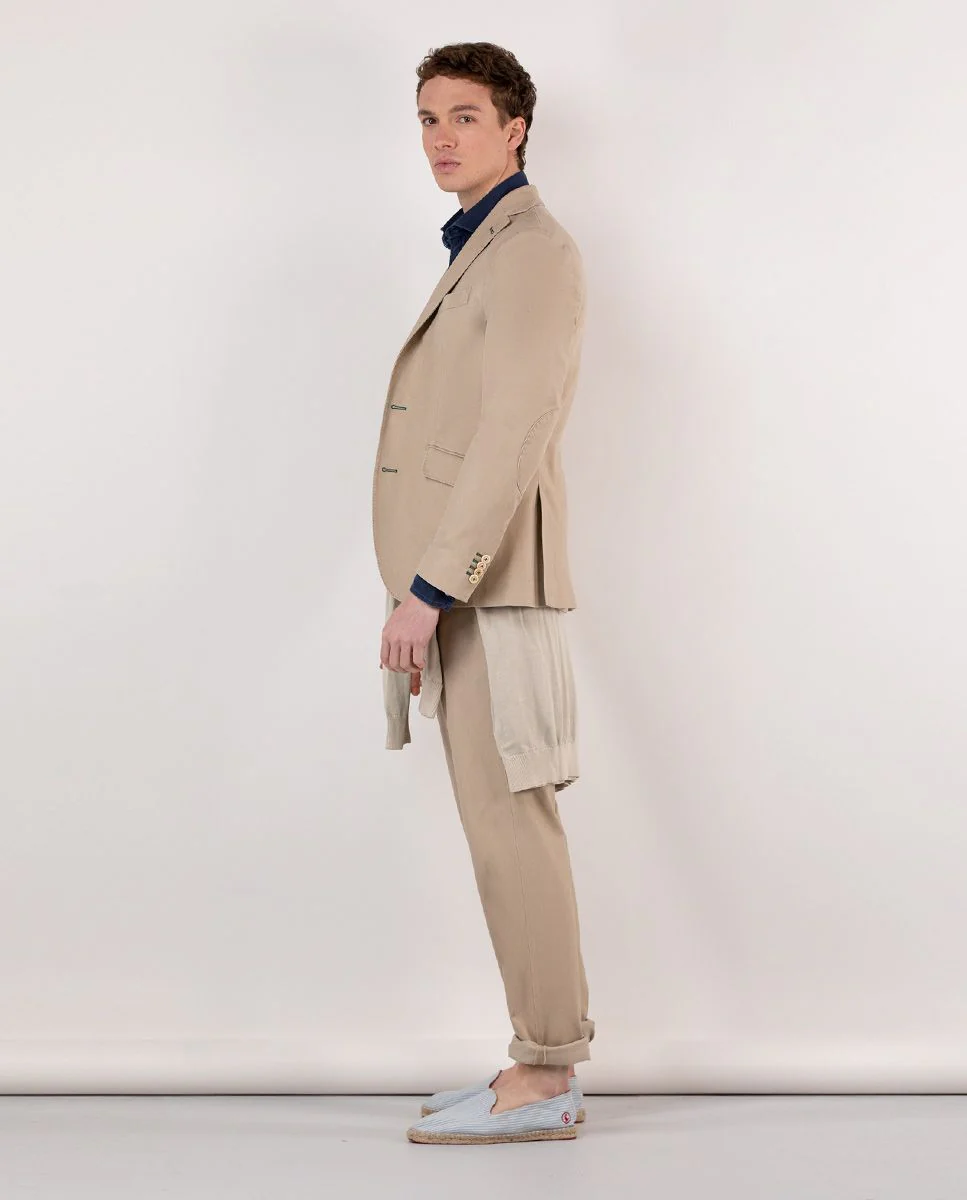 Americana Algodón Lavado Beige - Imagen 3