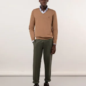 Jersey Cuello Pico Coderas Beige