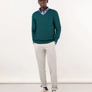 Jersey Cuello Pico Coderas Cerceta