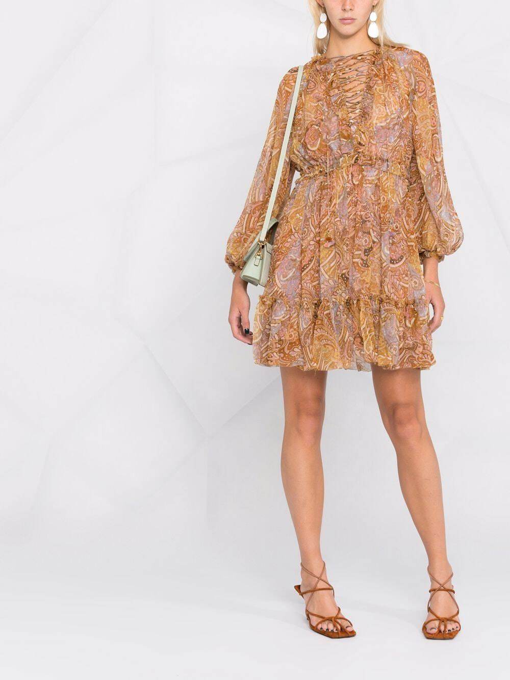 Vestido Formal Concert Lace-Up Mini Multicolor