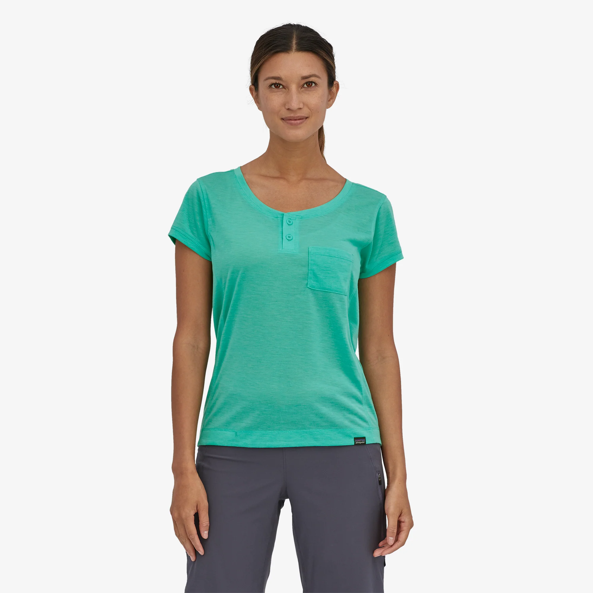 Polera Mujer Capilene® Cool Trail Bike Henley - Imagen 4