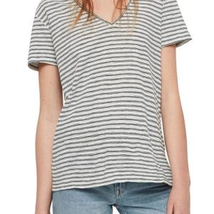 Camiseta Emelyn Stripe Ecru/Black