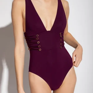 Traje De Baño Rosa Corset Lace Vino