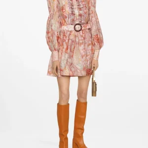 Vestido Formal Kaleidoscope Tuxedo Frill Mini Rojo