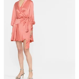 Vestido Formal Silk Wrap Mini Rosa