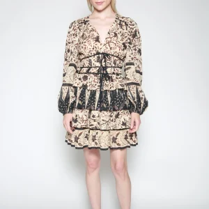 Vestido Casual Plumeria Nina Negro