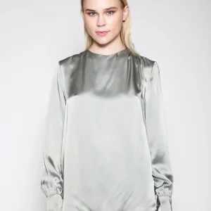Top Francesca Satin Raso Gris