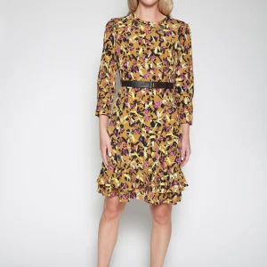 Vestido Formal Abstract Flowering Floral