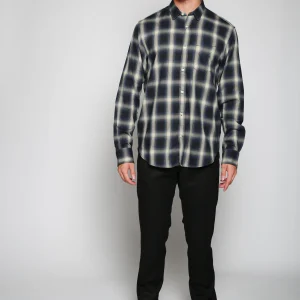 Camisa Lipp Stitch Jap Brush Check Azul