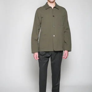 Chamarra Chore Jacket Seersucker Olivo