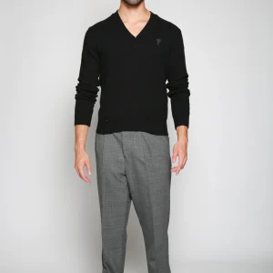 Sweater Tonal Small Vneck Negro