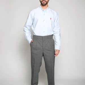 Pantalón Carotte A Plis Gris