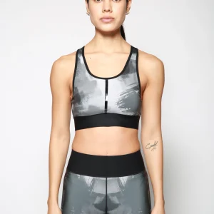 Top Sand Ripple Racerback Bra Negro