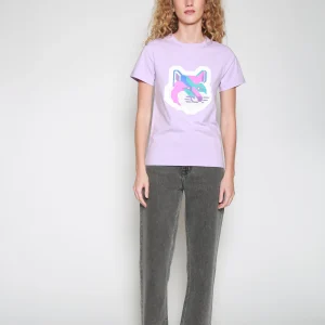 Playera Pixel Fox Head Lila