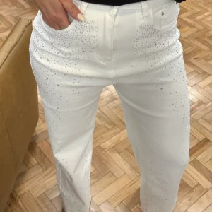 Jeans Brillo Blanco