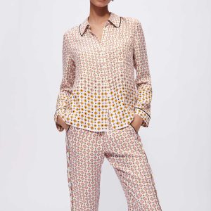 Camisa de viscosa estampada