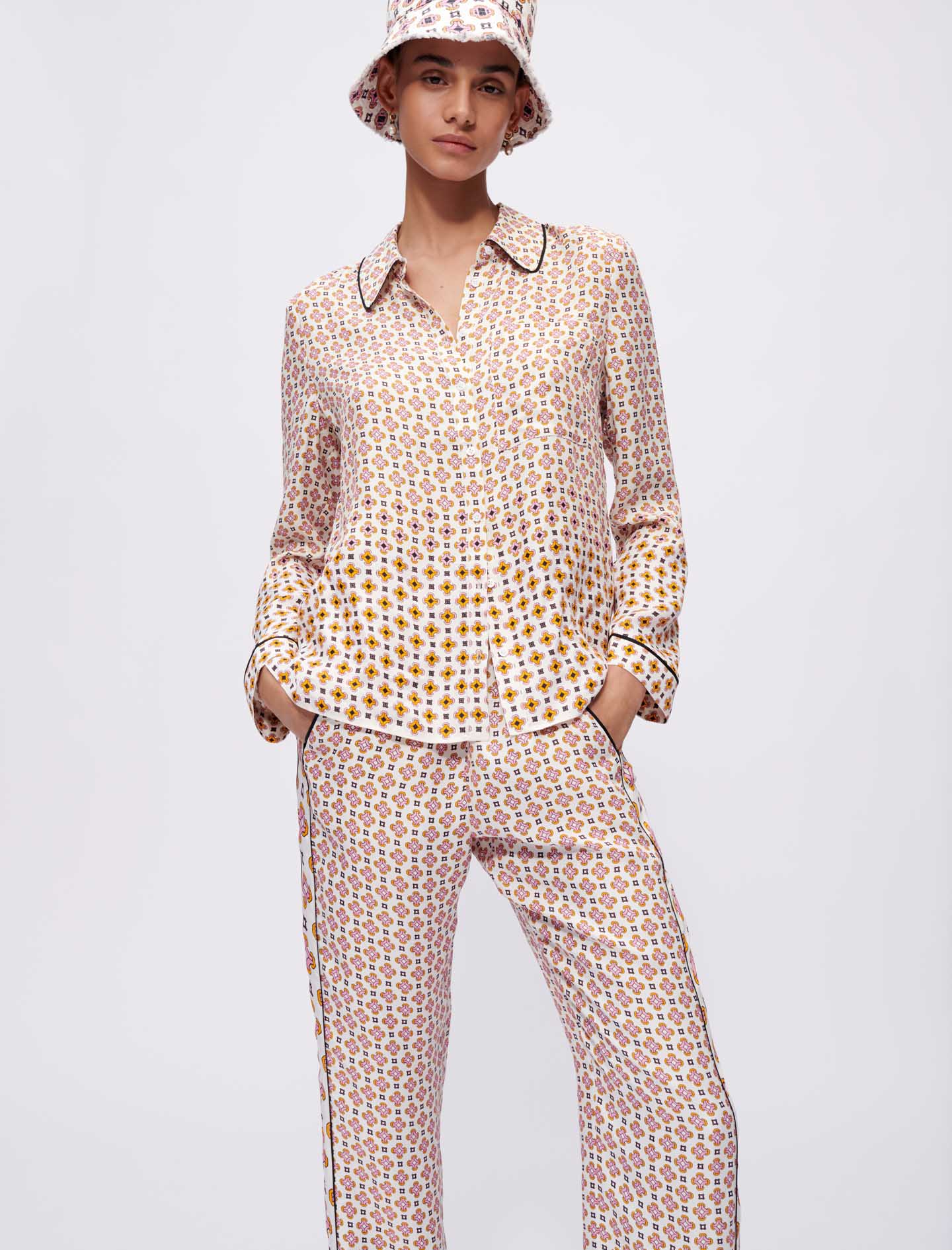 Camisa de viscosa estampada