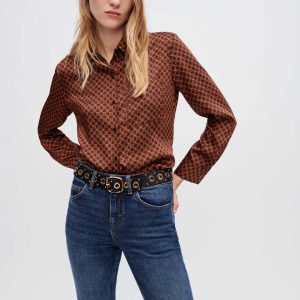 Camisa de raso con estampado Mini Clover