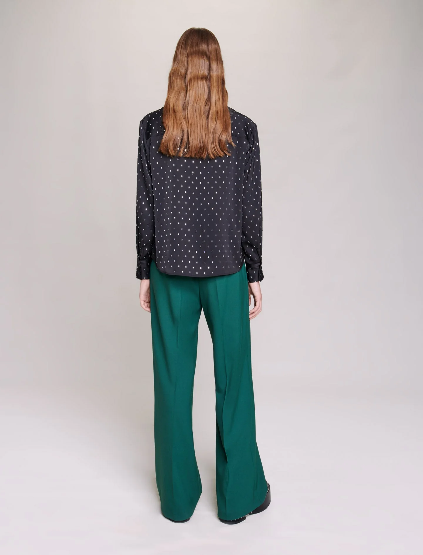 Camisa satinada con strass - Imagen 4