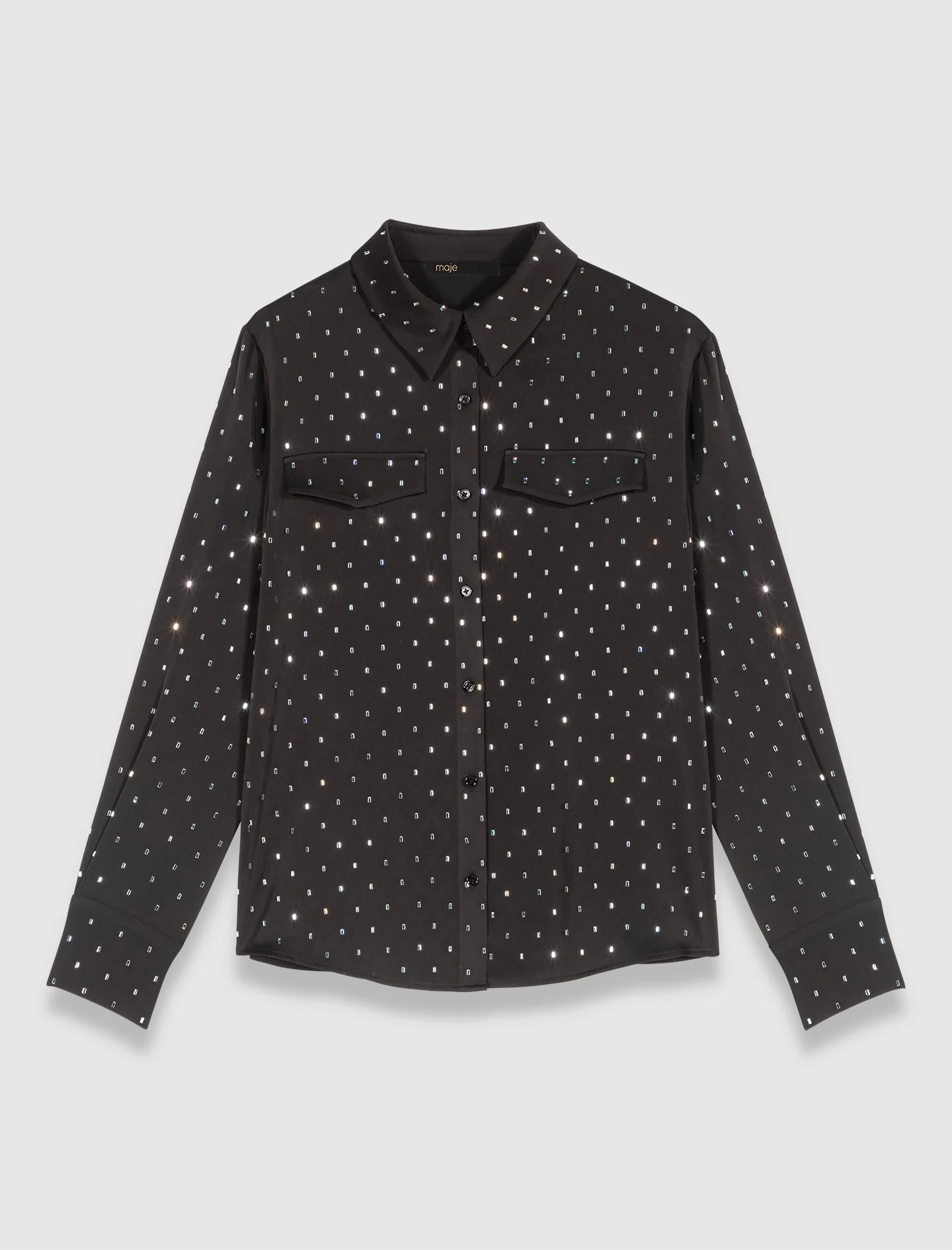 Camisa satinada con strass - Imagen 5