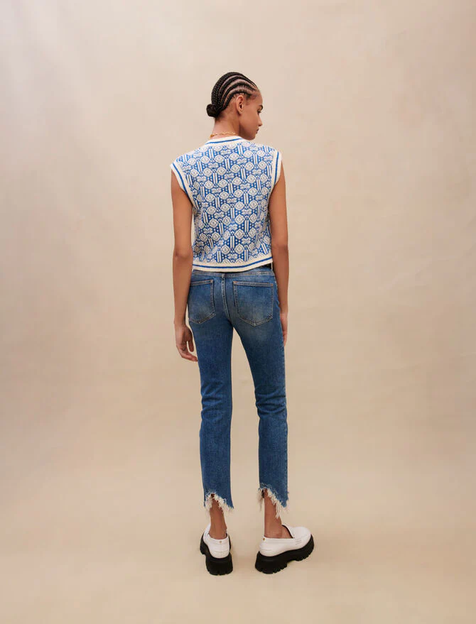 Vaqueros slim con bajo deshilachado - Imagen 3