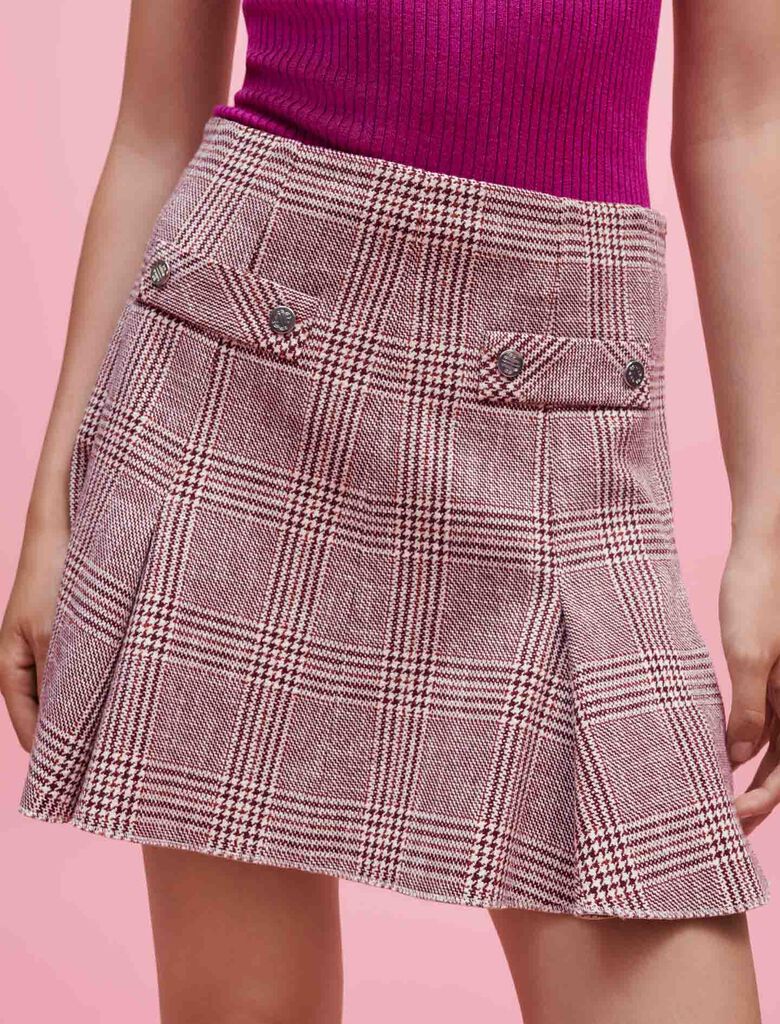 Falda de cuadros con nesgas - Imagen 4