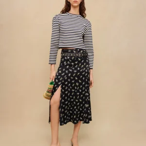 Falda larga estampada de flores