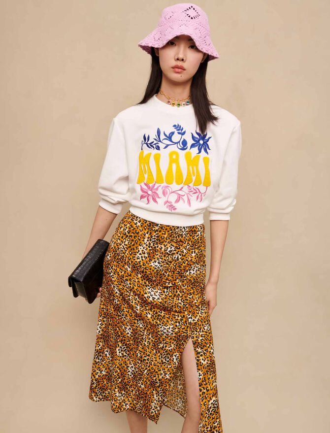 Falda midi con estampado de leopardo - Imagen 4