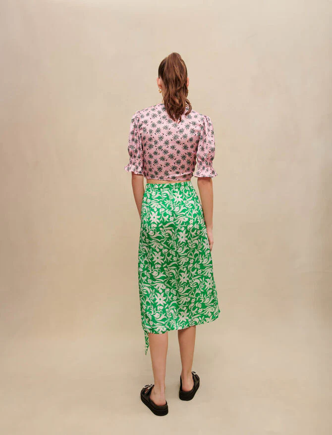 Falda midi drapeada - Imagen 4