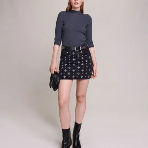 Falda corta vaquera con estrás