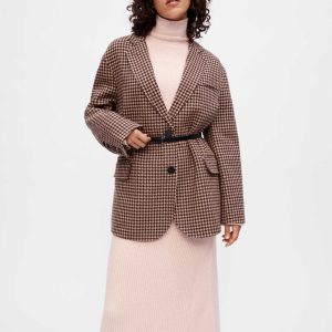 Abrigo oversize de pata de gallo