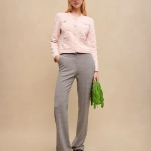 Pantalón recto de traje a cuadros