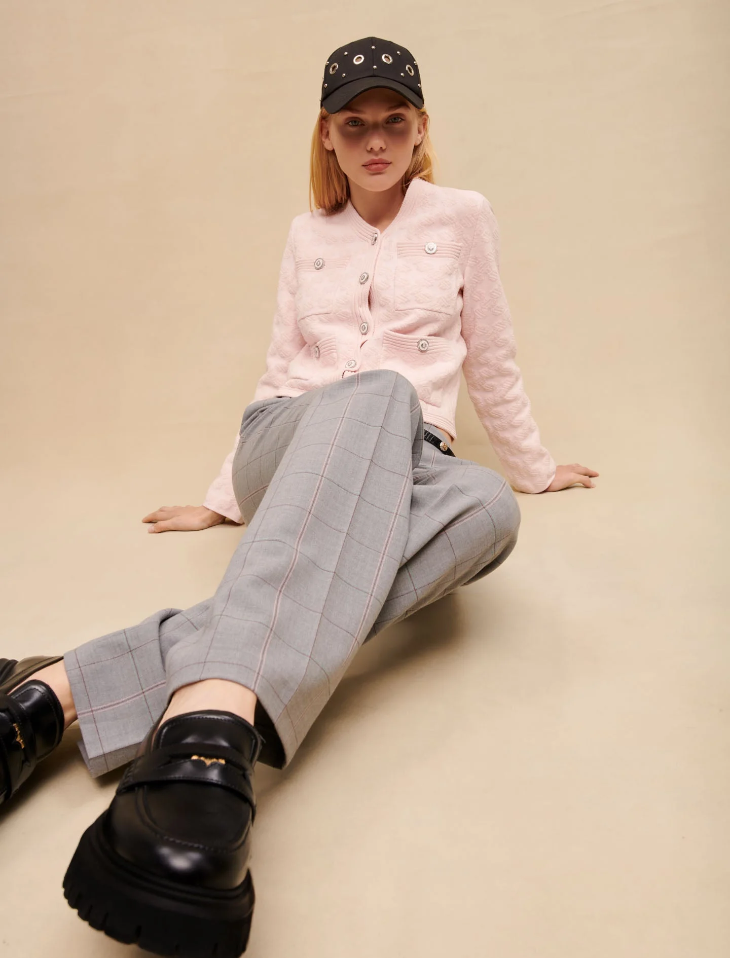 Pantalón recto de traje a cuadros - Imagen 4