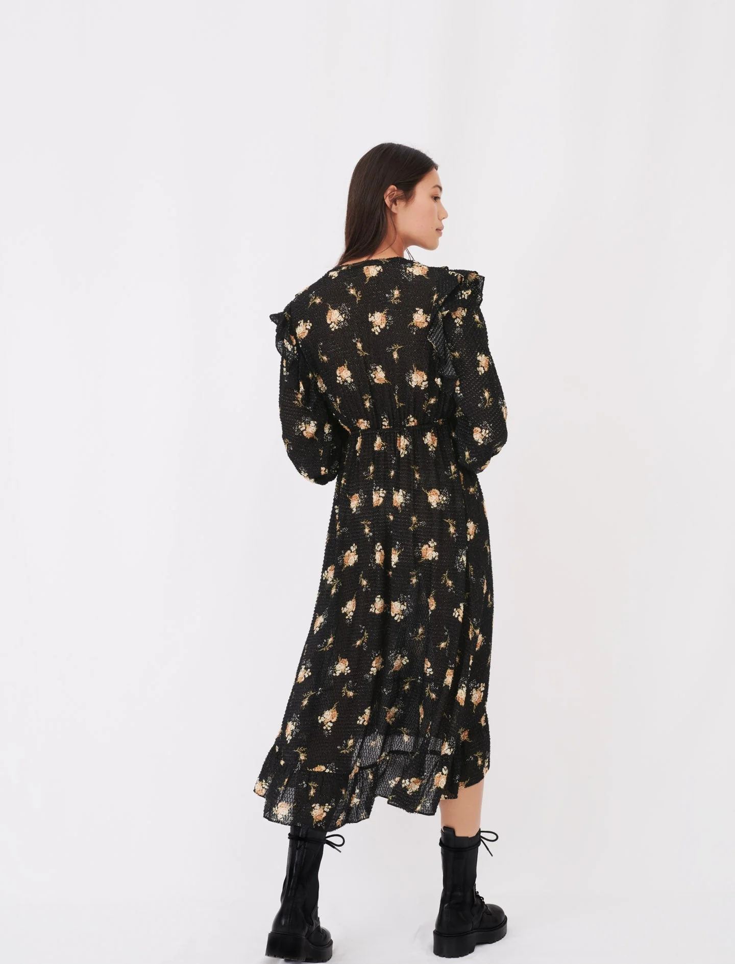 Vestido Negro Floral - Imagen 3