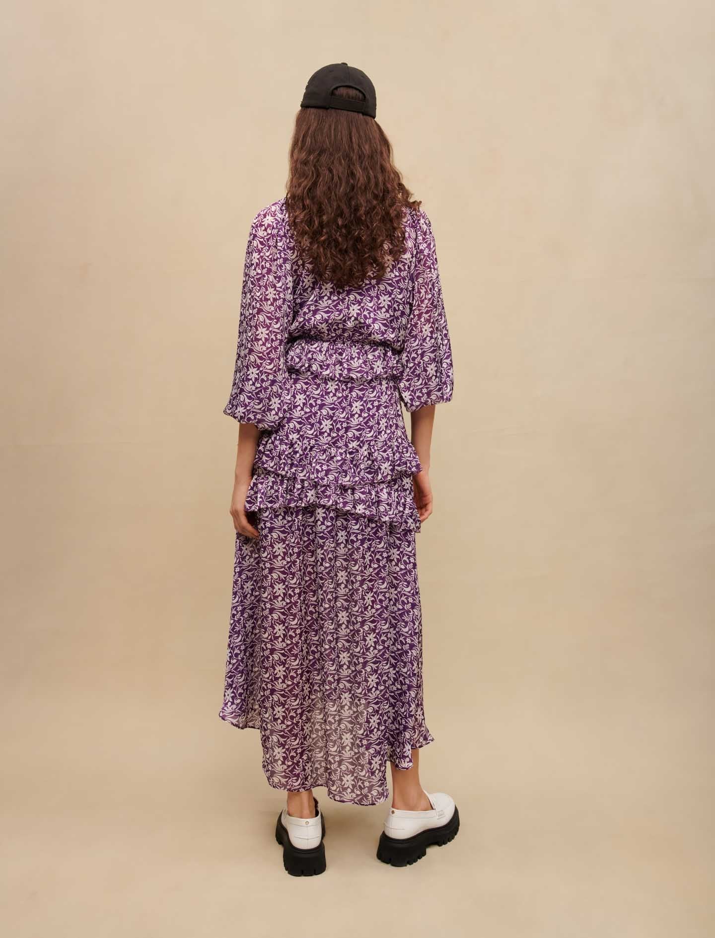 Vestido largo con estampado de flores - Imagen 4