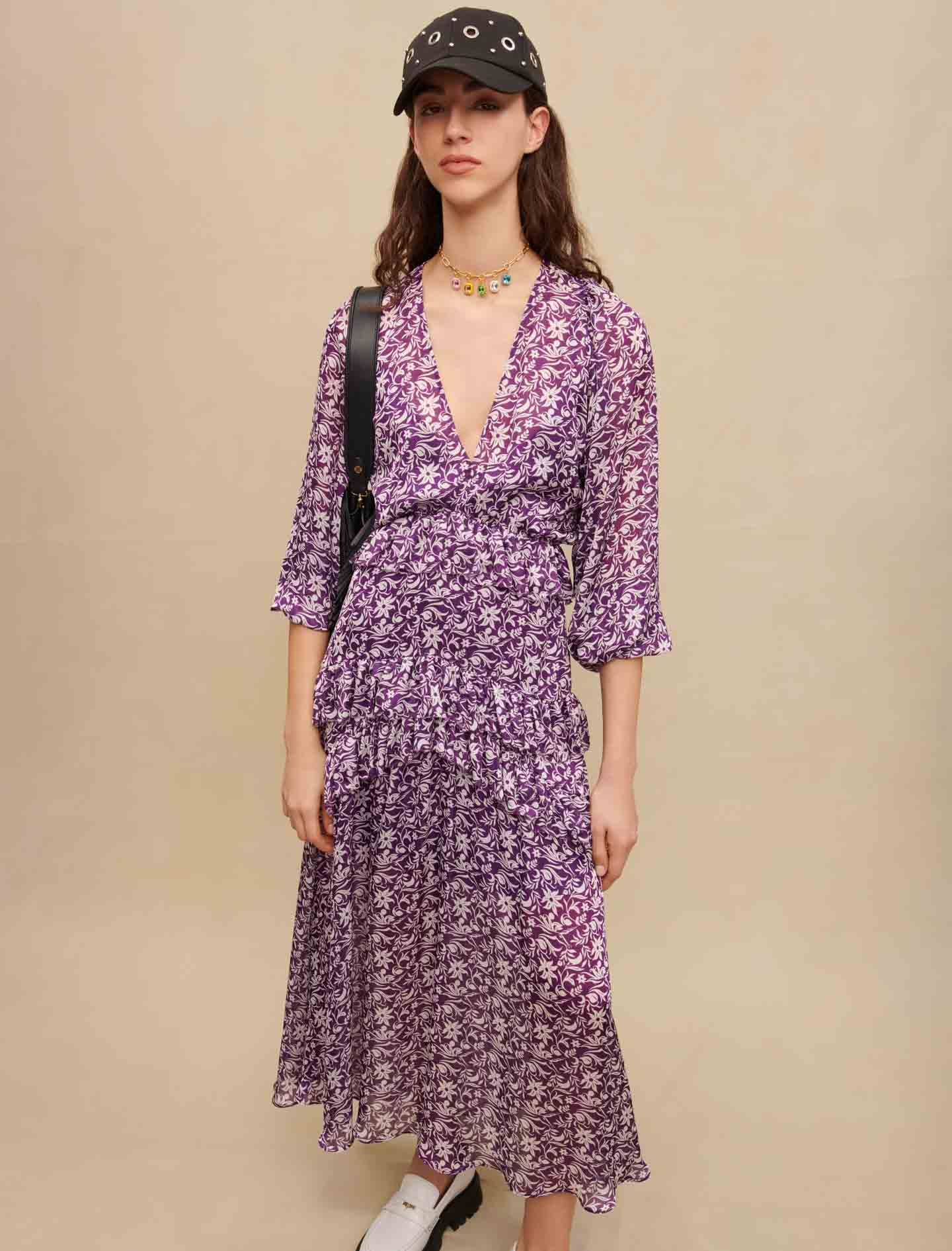 Vestido largo con estampado de flores - Imagen 5