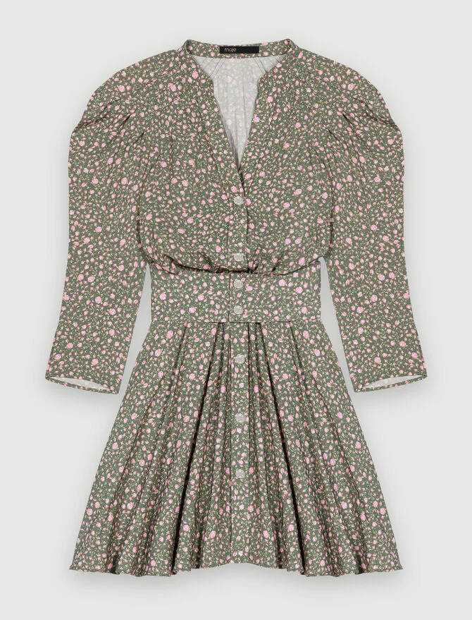 Vestido corto con mangas voluminosas - Imagen 5