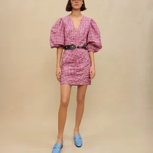 Vestido corto con estampado de flores