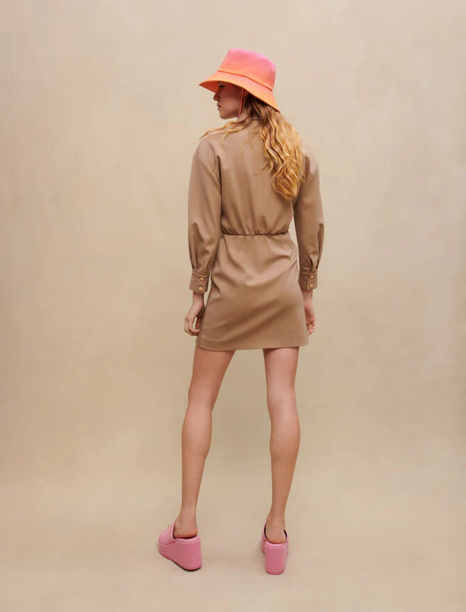 Vestido corto con botones - Imagen 4