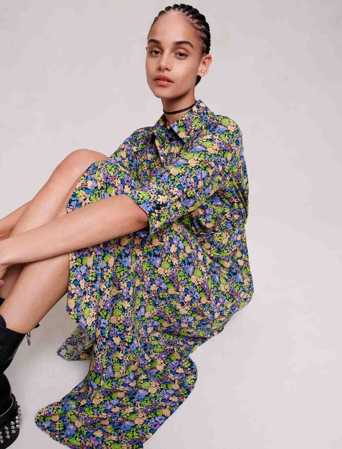 Vestido largo con flores - Imagen 5