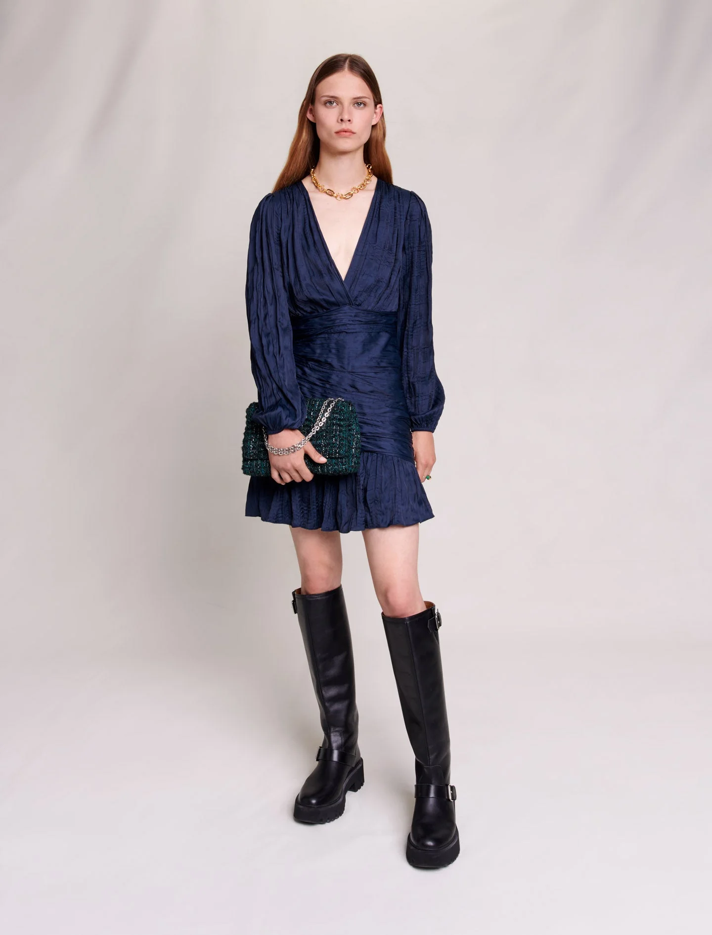 Vestido corto drapeado