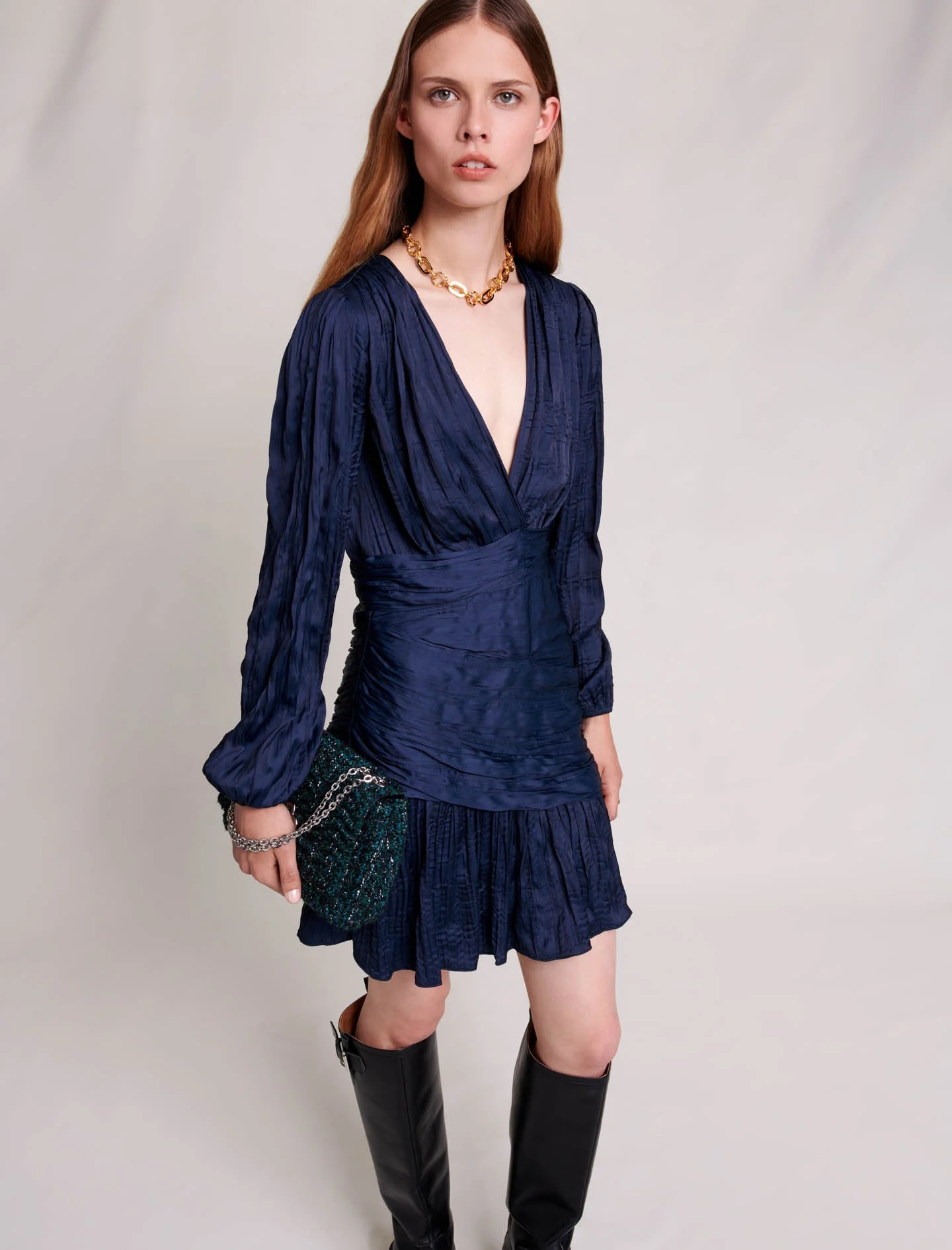 Vestido corto drapeado - Imagen 4