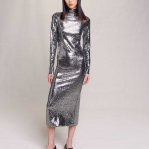 Vestido midi con lentejuelas