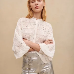 Short de piel metalizada