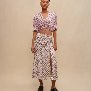 Top corto con estampado de palmeras