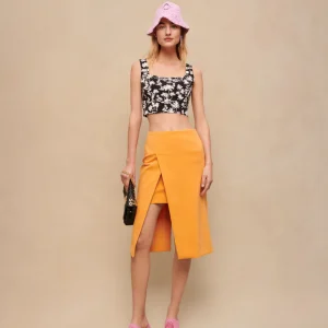 Top corto con estampado de palmeras